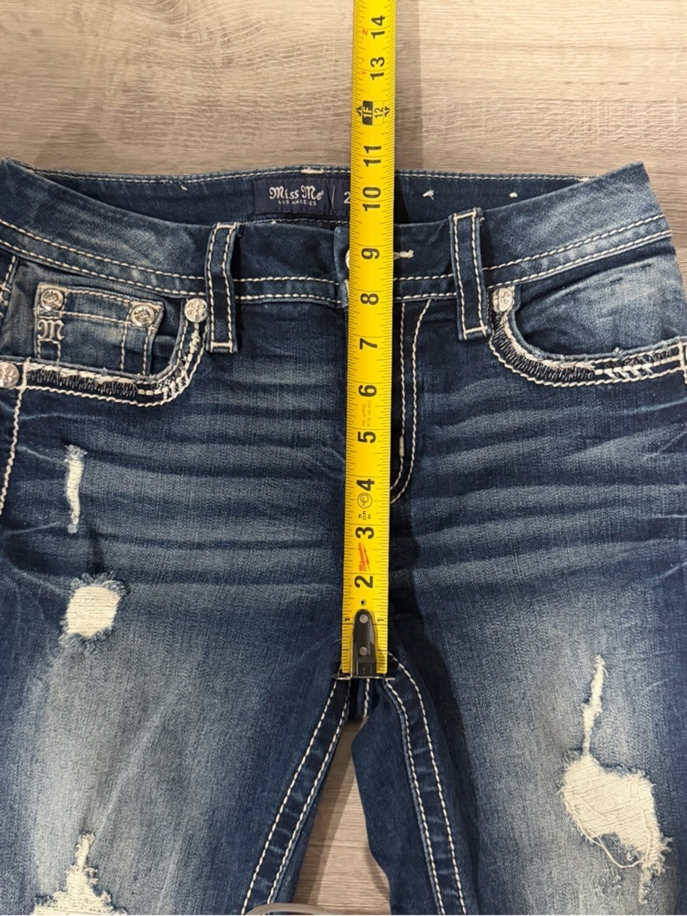 Miss Me Womens Curvy Ankle Skinny Jeans Distressed Flap Pockets Size 26 - Picture 3 of 10